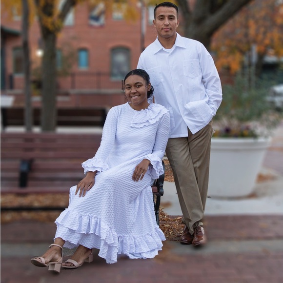 Custom White Ruffle Dress - Picture 4 of 7